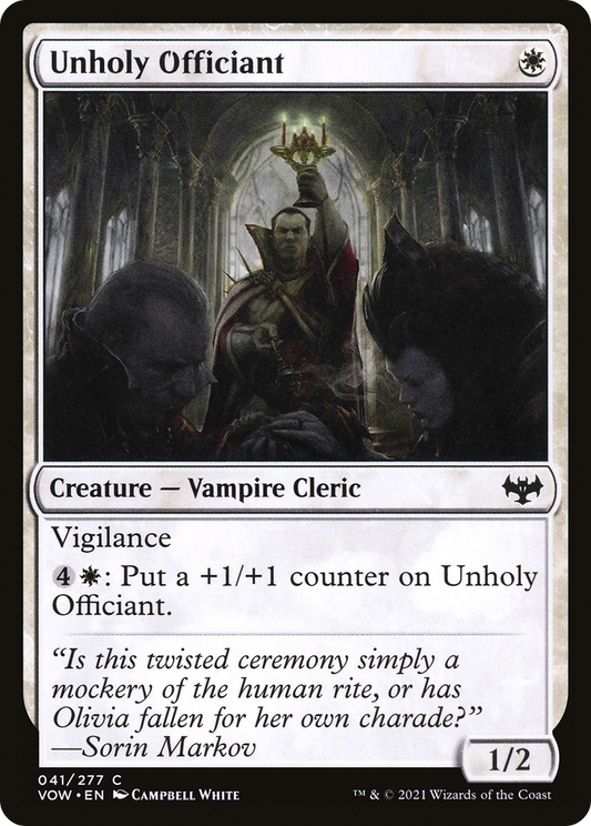 Unholy Officiant (VOW-041) - Innistrad: Crimson Vow - Premium MTG Single from Wizards of the Coast - Just $0.08! Shop now at Game Crave Tournament Store