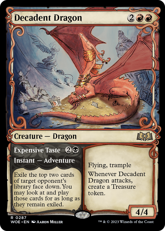 Decadent Dragon // Expensive Taste (WOE-287) - Wilds of Eldraine: (Showcase) - Premium MTG Single from Wizards of the Coast - Just $0.14! Shop now at Game Crave Tournament Store