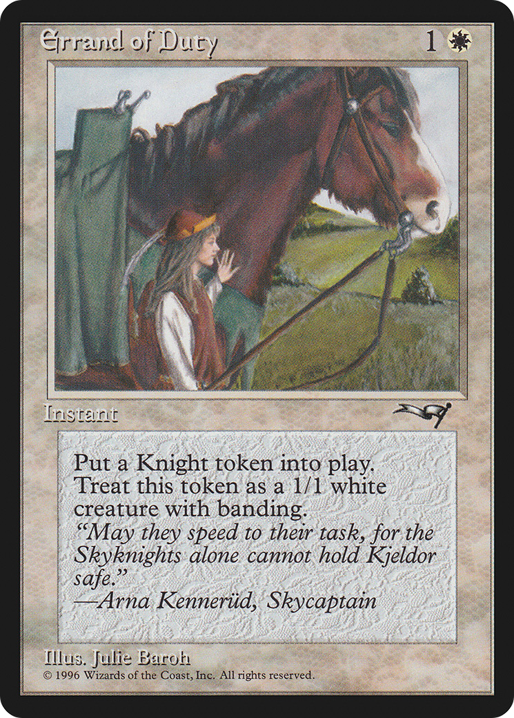 Errand of Duty (ALL-02B) - Alliances - Premium MTG Single from Wizards of the Coast - Just $0.08! Shop now at Game Crave Tournament Store