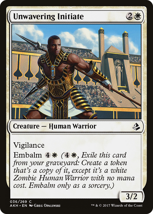 Unwavering Initiate (AKH-036) - Amonkhet - Premium MTG Single from Wizards of the Coast - Just $0.08! Shop now at Game Crave Tournament Store