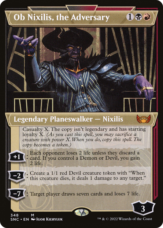 Ob Nixilis, the Adversary (SNC-348) - Streets of New Capenna: (Showcase) - Premium MTG Single from Wizards of the Coast - Just $0.86! Shop now at Game Crave Tournament Store