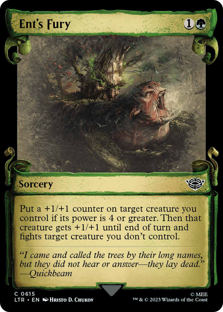 Ent's Fury (LTR-615) - The Lord of the Rings: Tales of Middle-earth: (Showcase) Foil - Premium MTG Single from Wizards of the Coast - Just $0.08! Shop now at Game Crave Tournament Store