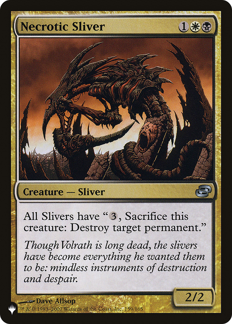 Necrotic Sliver (PLIST-221) - The List - Premium MTG Single from Wizards of the Coast - Just $0.25! Shop now at Game Crave Tournament Store