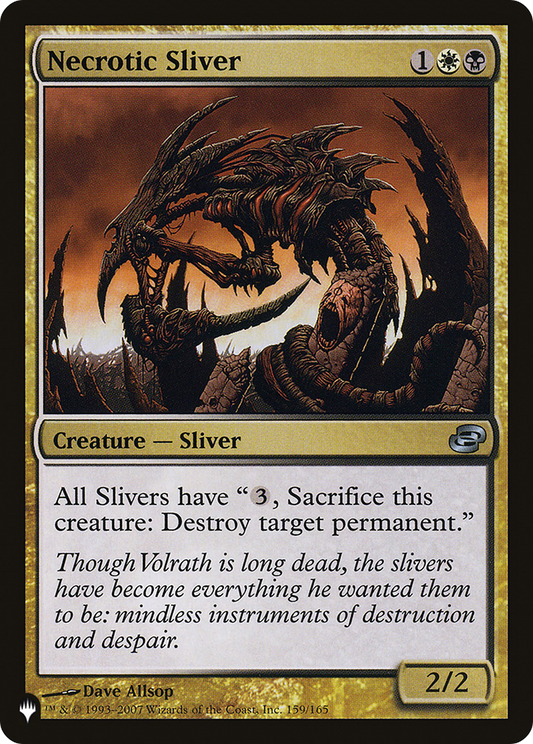 Necrotic Sliver (PLIST-221) - The List - Premium MTG Single from Wizards of the Coast - Just $0.25! Shop now at Game Crave Tournament Store