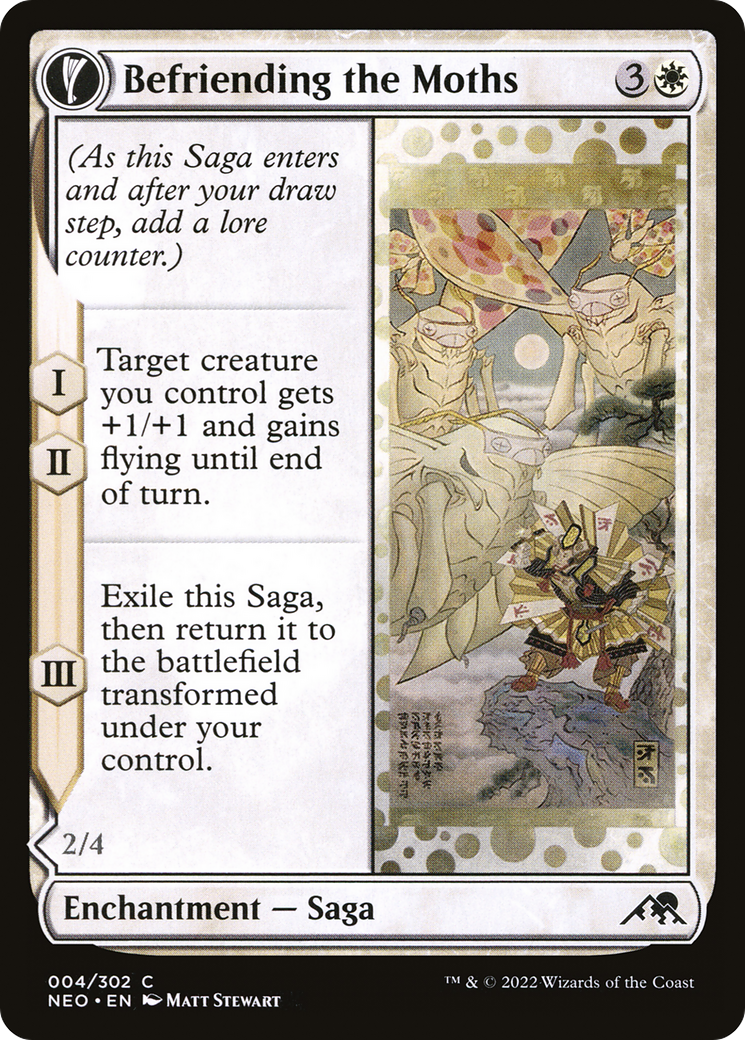 Befriending the Moths // Imperial Moth (NEO-004) - Kamigawa: Neon Dynasty: (fandfc) - Premium MTG Single from Wizards of the Coast - Just $0.08! Shop now at Game Crave Tournament Store