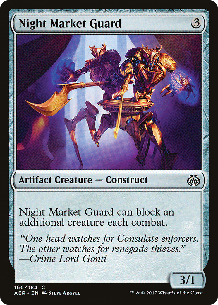 Night Market Guard (AER-166) - Aether Revolt Foil - Premium MTG Single from Wizards of the Coast - Just $0.25! Shop now at Game Crave Tournament Store
