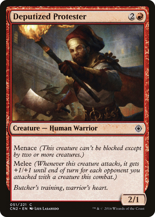 Deputized Protester (CN2-051) - Conspiracy: Take the Crown - Premium MTG Single from Wizards of the Coast - Just $0.08! Shop now at Game Crave Tournament Store