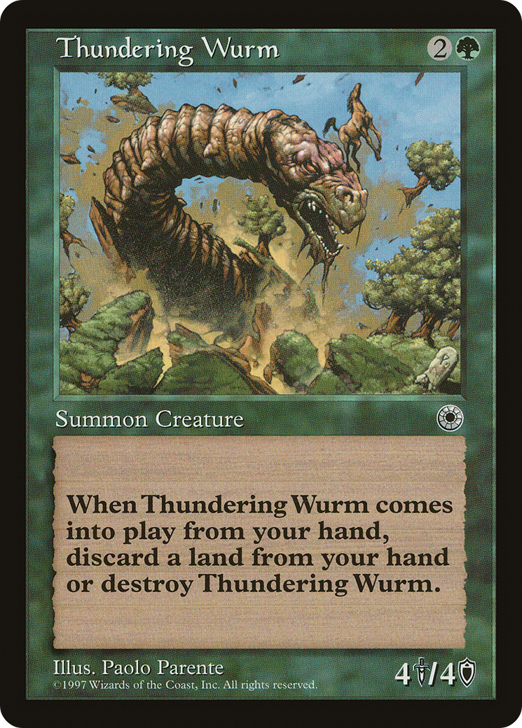 Thundering Wurm (POR-189) - Portal - Premium MTG Single from Wizards of the Coast - Just $0.45! Shop now at Game Crave Tournament Store