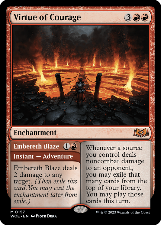 Virtue of Courage // Embereth Blaze (WOE-157) - Wilds of Eldraine - Premium MTG Single from Wizards of the Coast - Just $0.19! Shop now at Game Crave Tournament Store