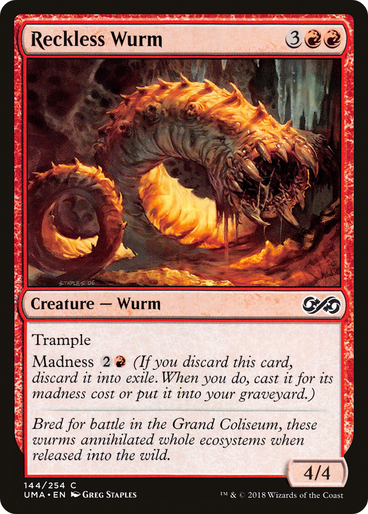 Reckless Wurm (UMA-144) - Ultimate Masters - Premium MTG Single from Wizards of the Coast - Just $0.08! Shop now at Game Crave Tournament Store
