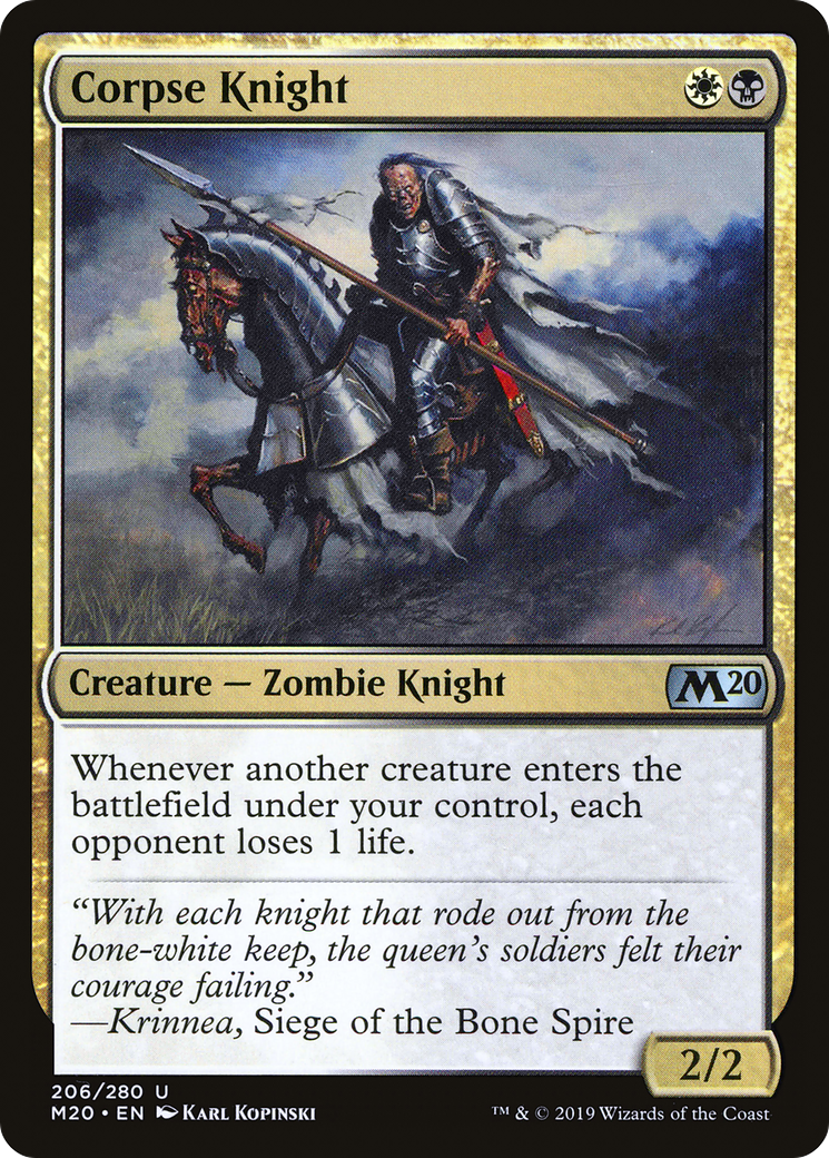 Corpse Knight (M20-206) - Core Set 2020 - Premium MTG Single from Wizards of the Coast - Just $0.32! Shop now at Game Crave Tournament Store