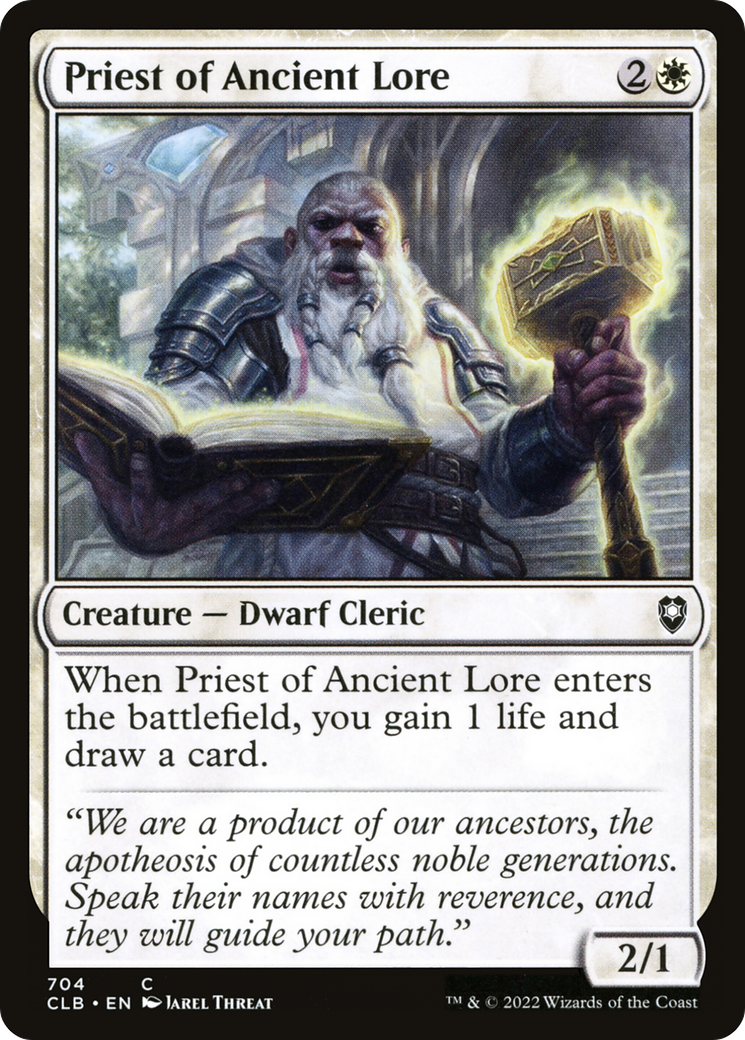 Priest of Ancient Lore (CLB-704) - Commander Legends: Battle for Baldur's Gate - Premium MTG Single from Wizards of the Coast - Just $0.08! Shop now at Game Crave Tournament Store