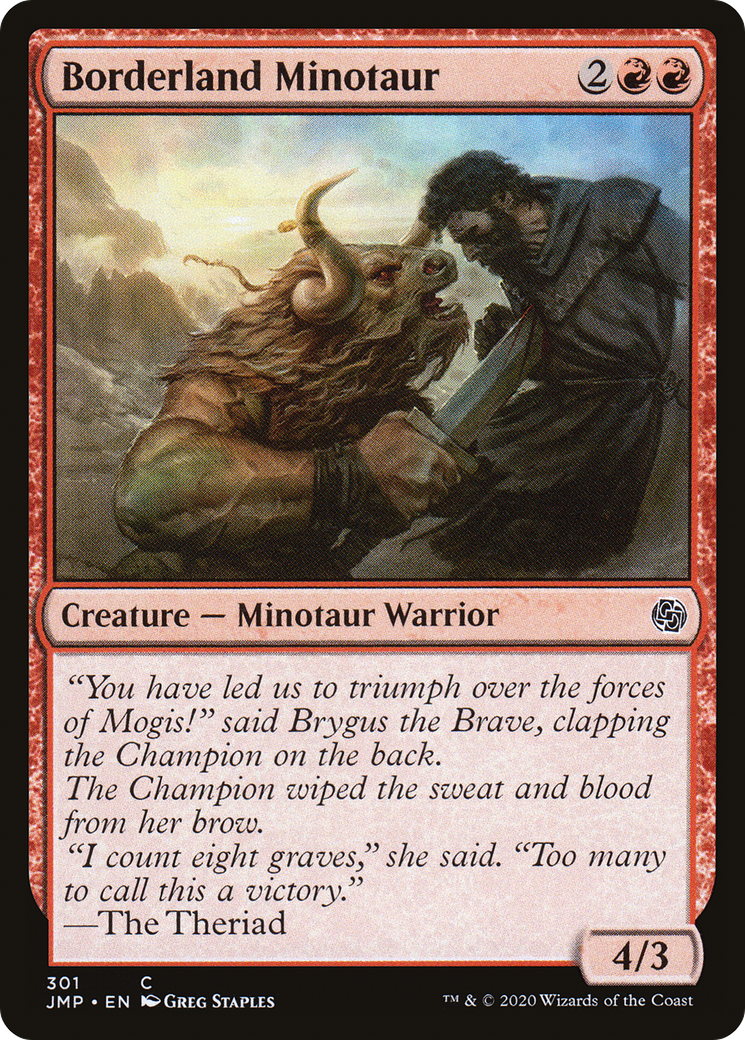 Borderland Minotaur (JMP-301) - Jumpstart - Premium MTG Single from Wizards of the Coast - Just $0.08! Shop now at Game Crave Tournament Store