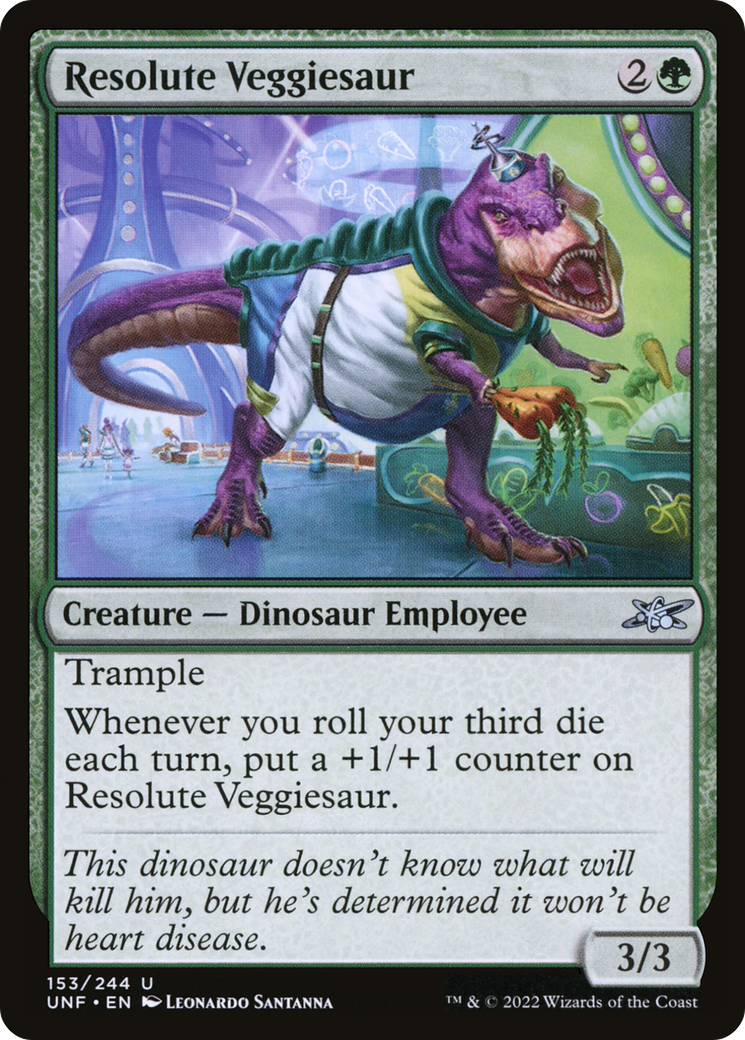 Resolute Veggiesaur (UNF-153) - Unfinity Foil - Premium MTG Single from Wizards of the Coast - Just $0.08! Shop now at Game Crave Tournament Store
