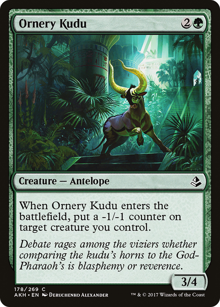 Ornery Kudu (AKH-178) - Amonkhet - Premium MTG Single from Wizards of the Coast - Just $0.08! Shop now at Game Crave Tournament Store