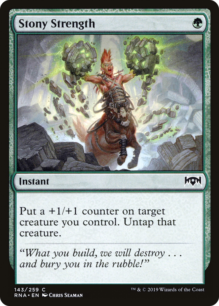 Stony Strength (RNA-143) - Ravnica Allegiance - Premium MTG Single from Wizards of the Coast - Just $0.25! Shop now at Game Crave Tournament Store