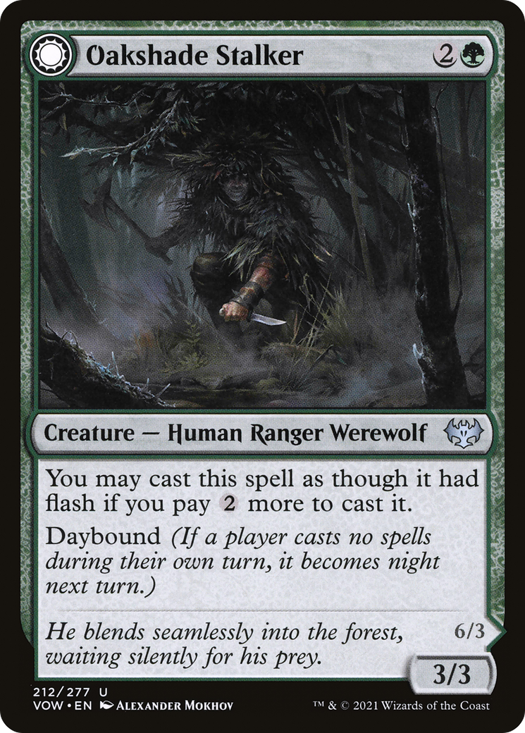 Oakshade Stalker // Moonlit Ambusher (VOW-212) - Innistrad: Crimson Vow: (Double Faced Transform) - Premium MTG Single from Wizards of the Coast - Just $0.08! Shop now at Game Crave Tournament Store