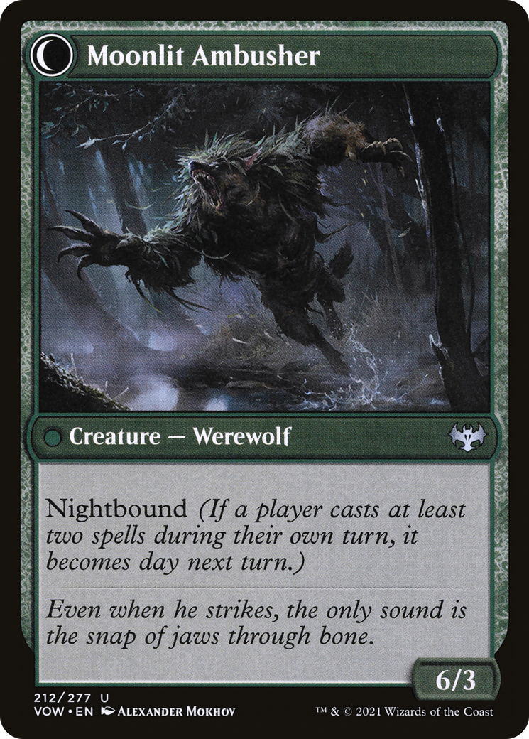 Oakshade Stalker // Moonlit Ambusher (VOW-212) - Innistrad: Crimson Vow: (Double Faced Transform) Foil - Premium MTG Single from Wizards of the Coast - Just $0.08! Shop now at Game Crave Tournament Store