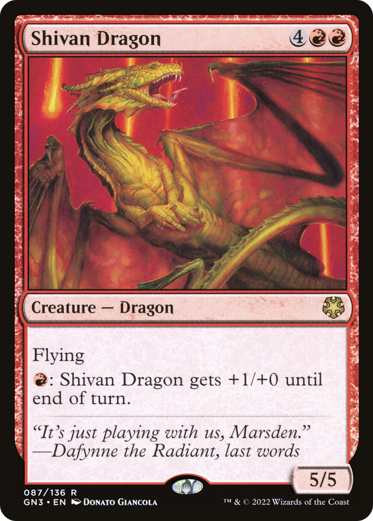 Shivan Dragon (GN3-087) - Game Night: Free-for-All - Premium MTG Single from Wizards of the Coast - Just $0.08! Shop now at Game Crave Tournament Store