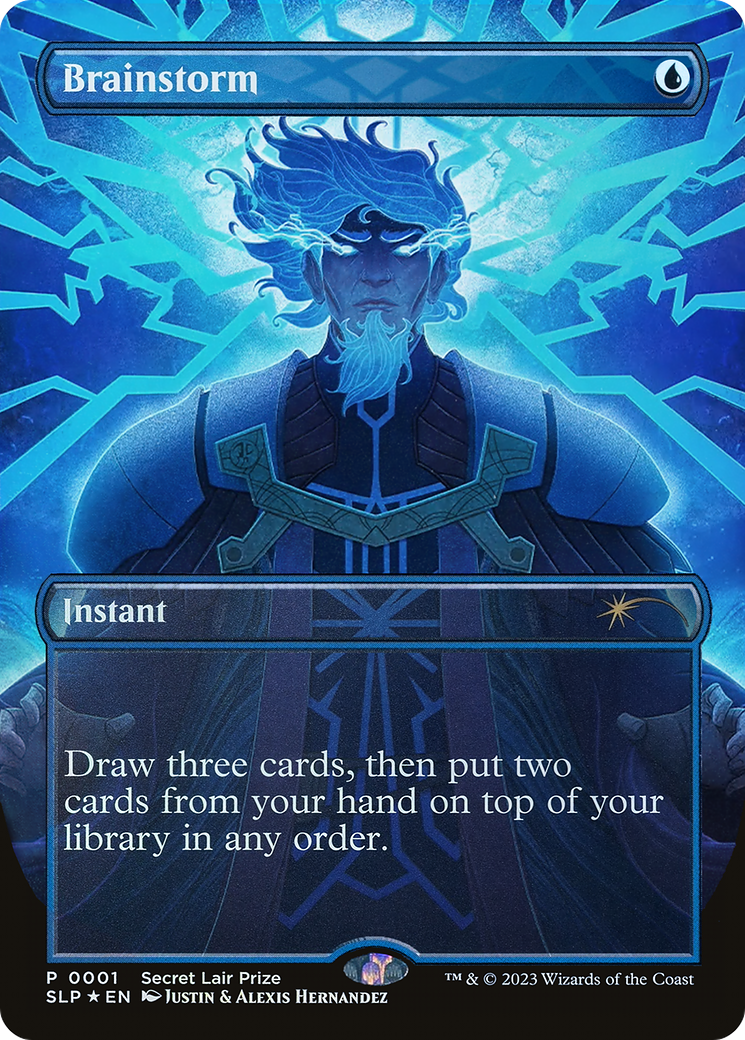 Brainstorm (SLP-001) - Secret Lair Showdown (Borderless) Foil - Premium MTG Single from Wizards of the Coast - Just $2.66! Shop now at Game Crave Tournament Store