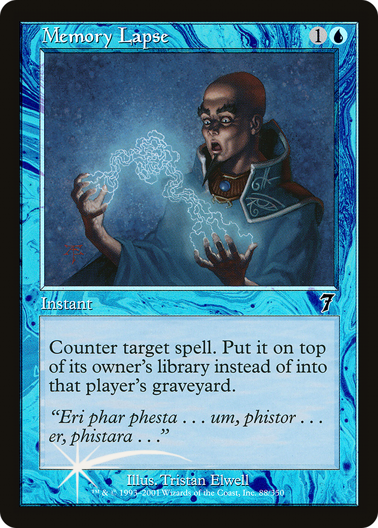 Memory Lapse (7ED-88★) - Seventh Edition Foil - Premium MTG Single from Wizards of the Coast - Just $9.60! Shop now at Game Crave Tournament Store