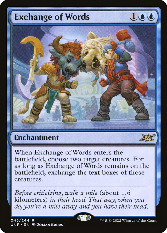 Exchange of Words (UNF-045) - Unfinity Foil - Premium MTG Single from Wizards of the Coast - Just $0.13! Shop now at Game Crave Tournament Store