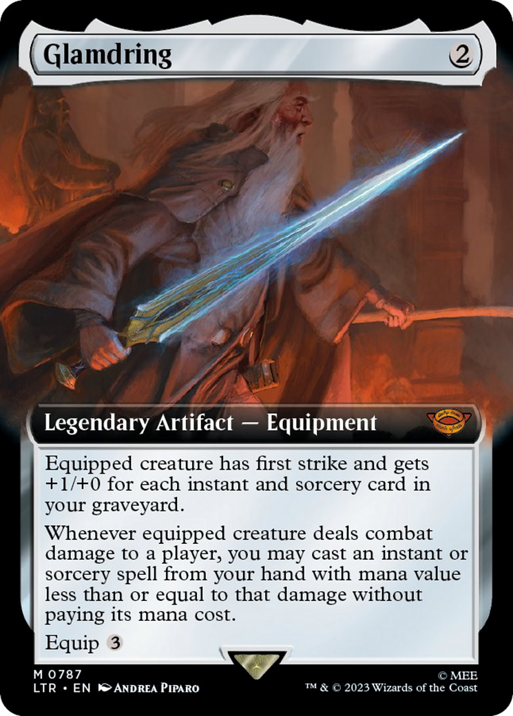 Glamdring (LTR-787) - The Lord of the Rings: Tales of Middle-earth: (Extended Art) Foil - Premium MTG Single from Wizards of the Coast - Just $0.68! Shop now at Game Crave Tournament Store