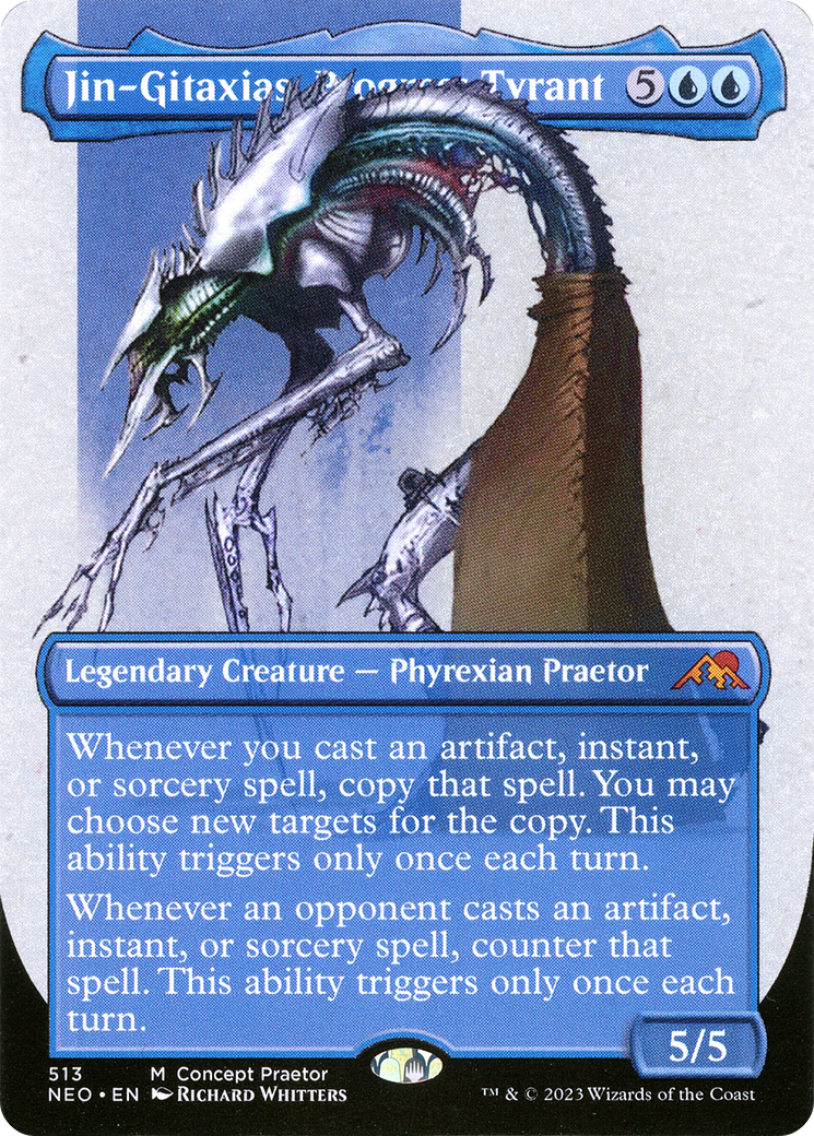 Jin-Gitaxias, Progress Tyrant (NEO-513) - Kamigawa: Neon Dynasty (Borderless) - Premium MTG Single from Wizards of the Coast - Just $12.81! Shop now at Game Crave Tournament Store