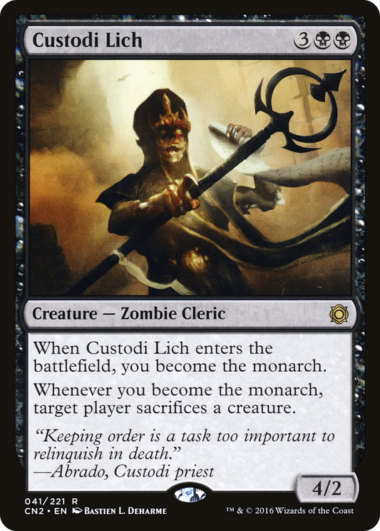 Custodi Lich (CN2-041) - Conspiracy: Take the Crown - Premium MTG Single from Wizards of the Coast - Just $0.35! Shop now at Game Crave Tournament Store