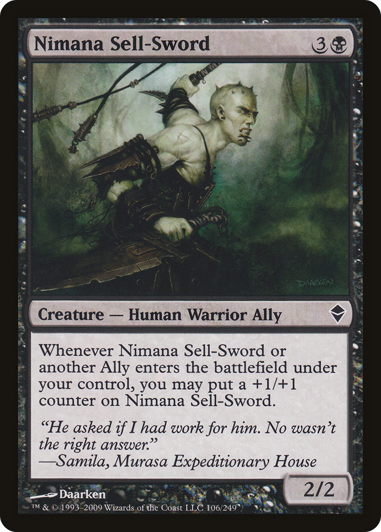 Nimana Sell-Sword (ZEN-106) - Zendikar - Premium MTG Single from Wizards of the Coast - Just $0.25! Shop now at Game Crave Tournament Store