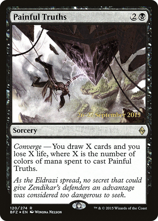 Painful Truths (PBFZ-120S) - Battle for Zendikar Promos Foil - Premium MTG Single from Wizards of the Coast - Just $3.09! Shop now at Game Crave Tournament Store