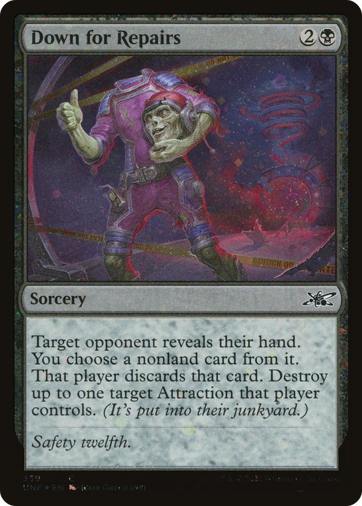Down for Repairs (UNF-359) - Unfinity Foil - Premium MTG Single from Wizards of the Coast - Just $0.08! Shop now at Game Crave Tournament Store