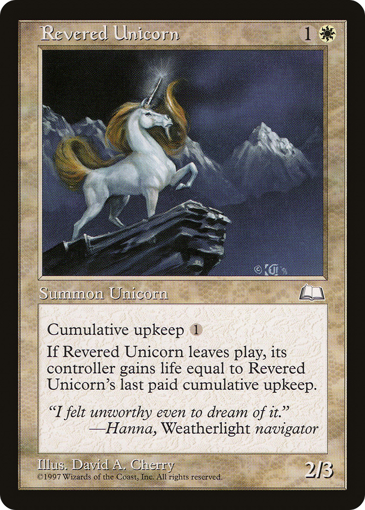 Revered Unicorn (WTH-023) - Weatherlight - Premium MTG Single from Wizards of the Coast - Just $0.26! Shop now at Game Crave Tournament Store