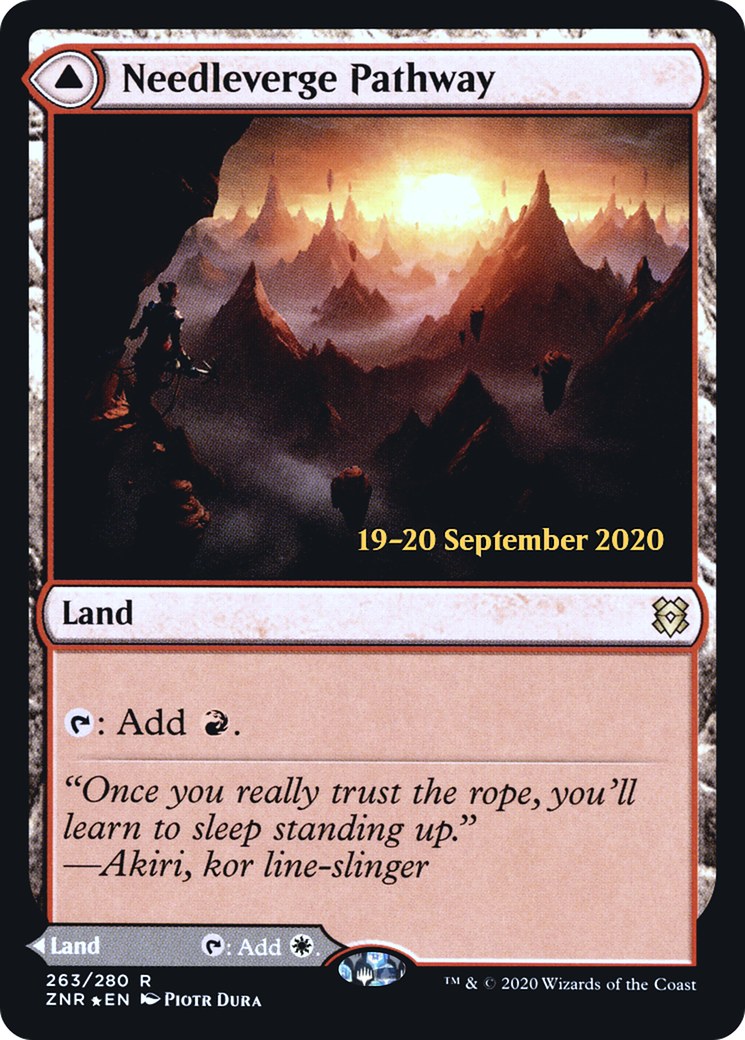 Needleverge Pathway // Pillarverge Pathway (PZNR-263S) - Zendikar Rising Promos Foil - Premium MTG Single from Wizards of the Coast - Just $1.40! Shop now at Game Crave Tournament Store