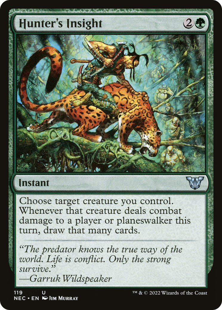 Hunter's Insight (NEC-119) - Neon Dynasty Commander - Premium MTG Single from Wizards of the Coast - Just $0.64! Shop now at Game Crave Tournament Store