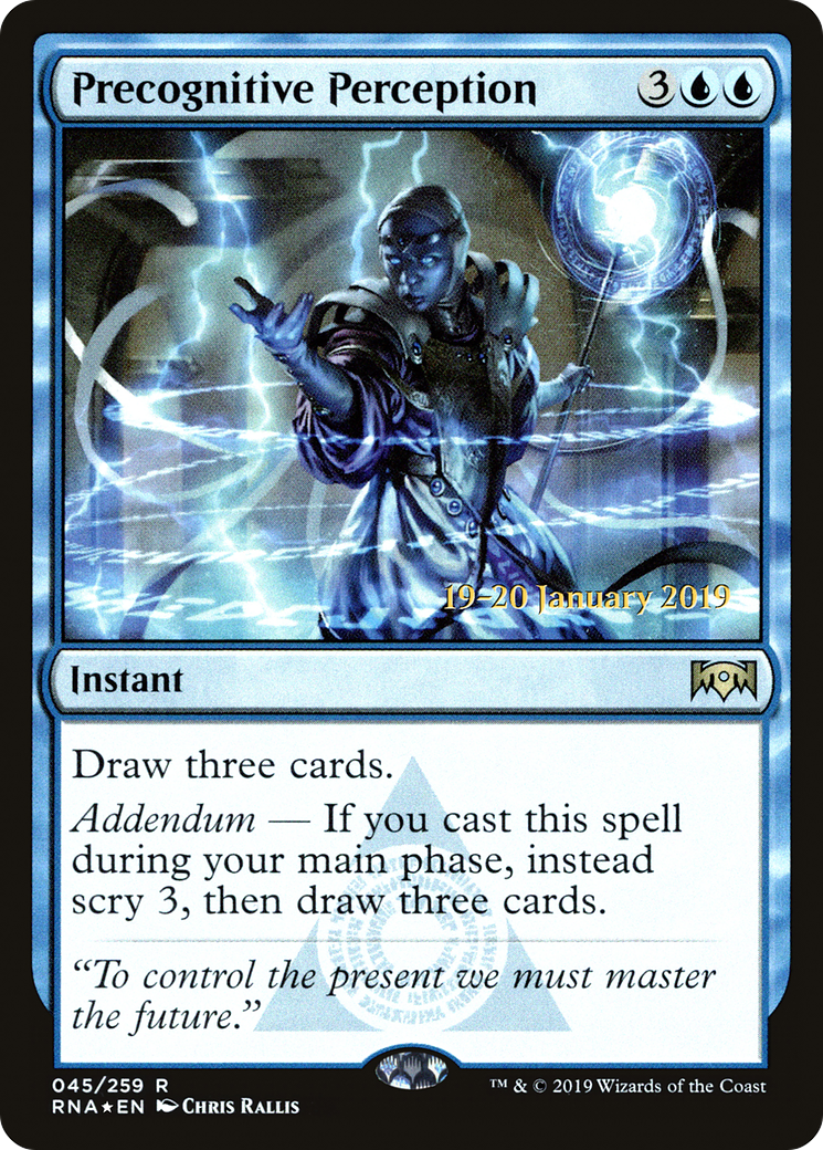 Precognitive Perception (PRNA-45S) - Ravnica Allegiance Promos Foil - Premium MTG Single from Wizards of the Coast - Just $0.13! Shop now at Game Crave Tournament Store