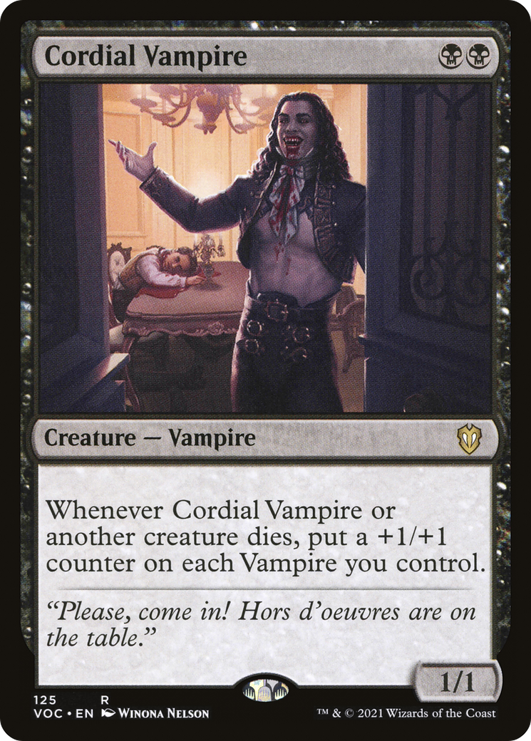 Cordial Vampire (VOC-125) - Crimson Vow Commander - Premium MTG Single from Wizards of the Coast - Just $1.86! Shop now at Game Crave Tournament Store