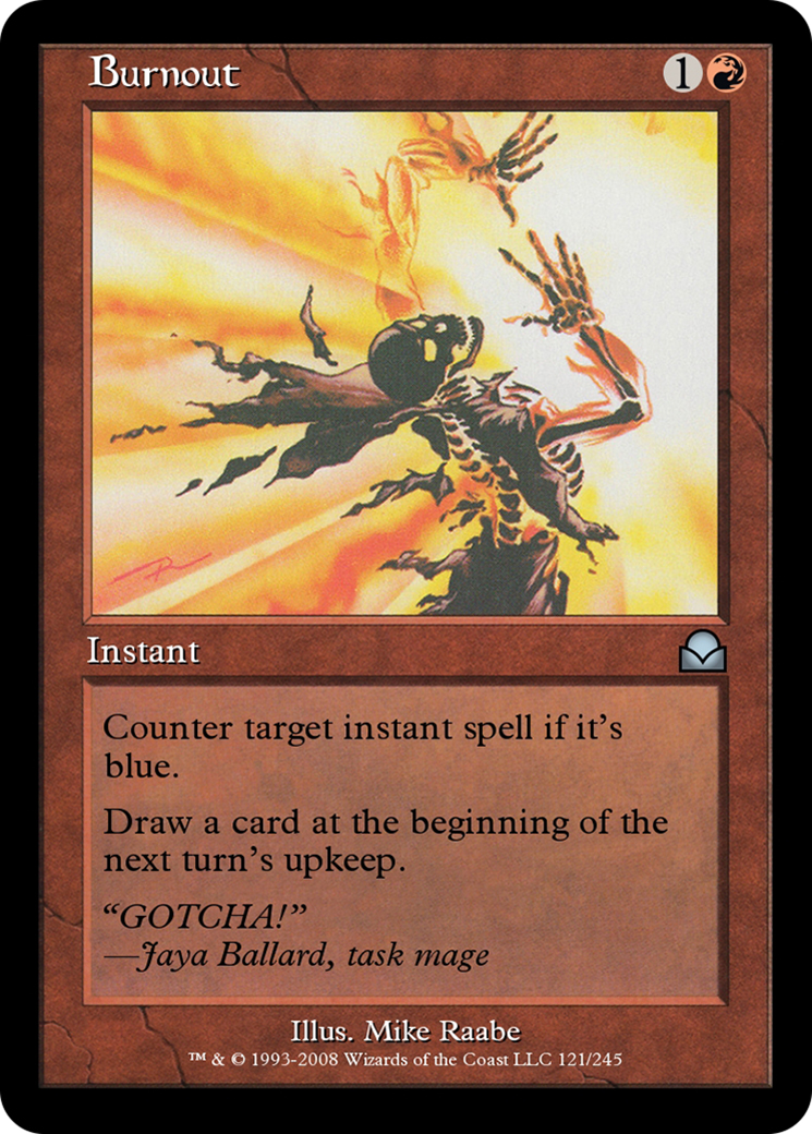 Burnout (ME2-121) - Masters Edition II Foil - Premium MTG Single from Wizards of the Coast - Just $0! Shop now at Game Crave Tournament Store