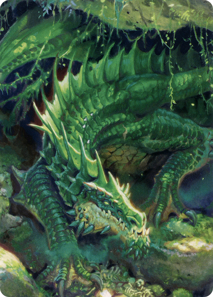Lurking Green Dragon // Lurking Green Dragon (ACLB-001) - Battle for Baldur's Gate Art Series (Borderless) Foil - Premium MTG Single from Wizards of the Coast - Just $0! Shop now at Game Crave Tournament Store