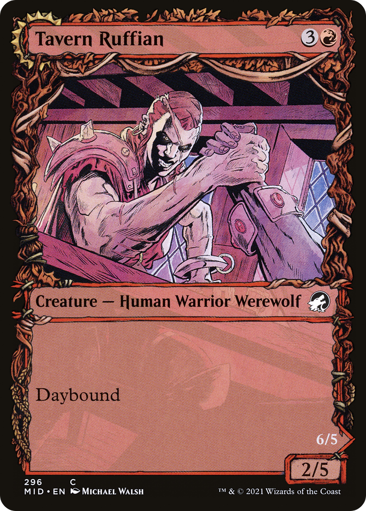 Tavern Ruffian // Tavern Smasher (MID-296) - Innistrad: Midnight Hunt: (Showcase, Double Faced Transform) Foil - Premium MTG Single from Wizards of the Coast - Just $0.08! Shop now at Game Crave Tournament Store