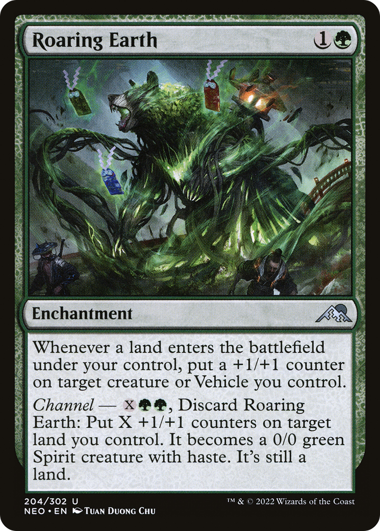 Roaring Earth (NEO-204) - Kamigawa: Neon Dynasty - Premium MTG Single from Wizards of the Coast - Just $0.08! Shop now at Game Crave Tournament Store