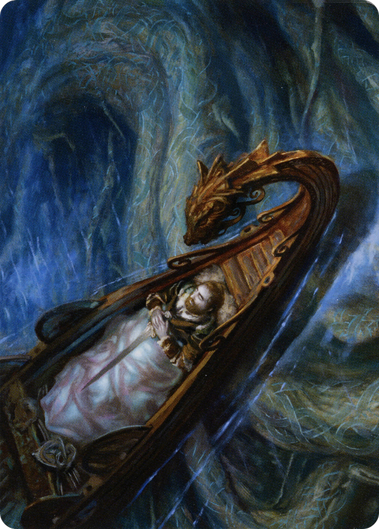 Funeral Longboat // Funeral Longboat (AKHM-068) - Kaldheim Art Series (Borderless) - Premium MTG Single from Wizards of the Coast - Just $0! Shop now at Game Crave Tournament Store