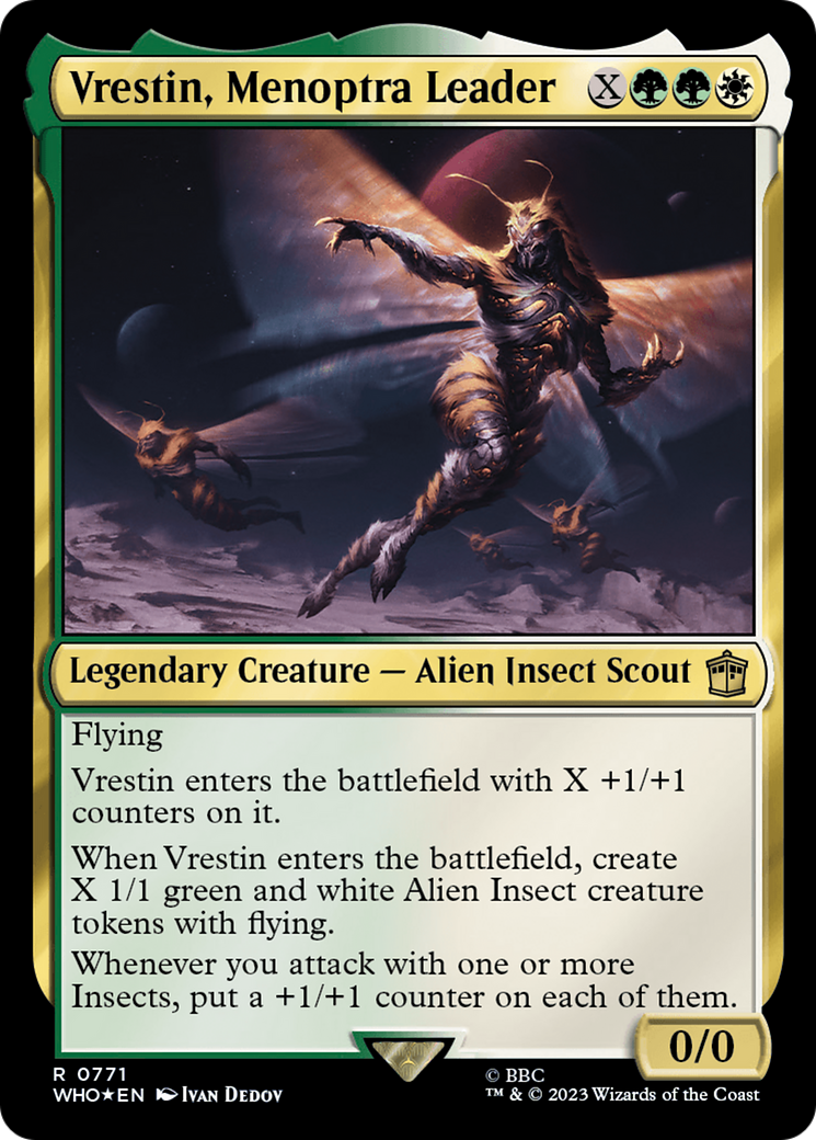 Vrestin, Menoptra Leader (WHO-771) - Doctor Who Foil - Premium MTG Single from Wizards of the Coast - Just $0.39! Shop now at Game Crave Tournament Store