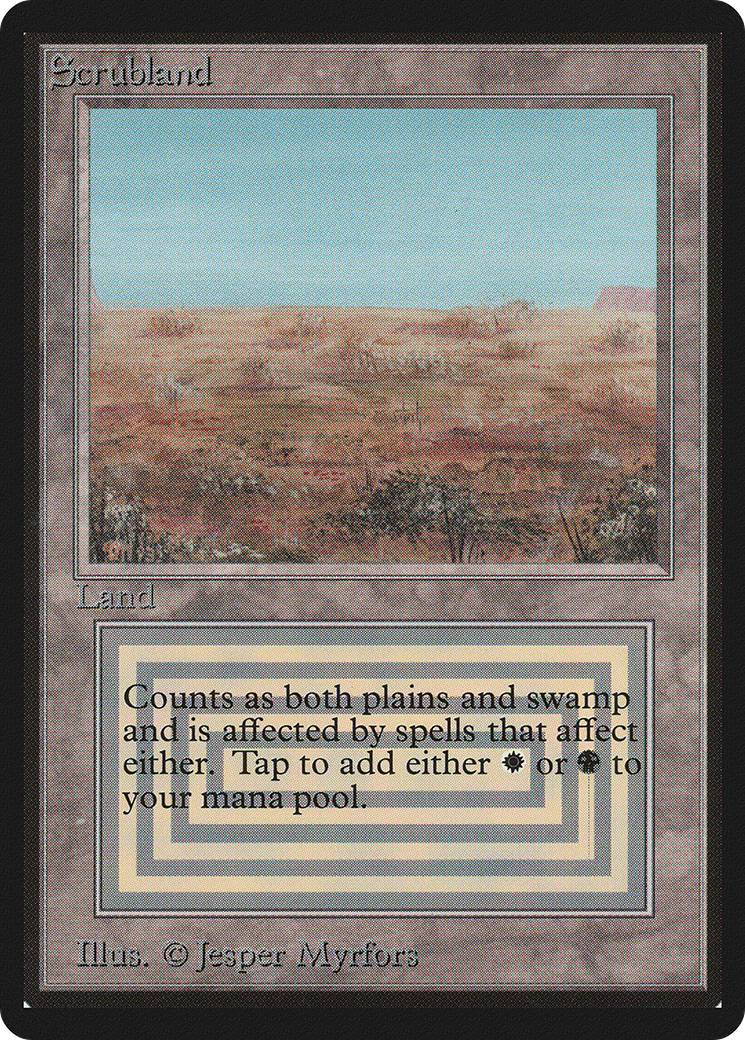 Scrubland (LEB-282) - Limited Edition Beta - Premium MTG Single from Wizards of the Coast - Just $648! Shop now at Game Crave Tournament Store