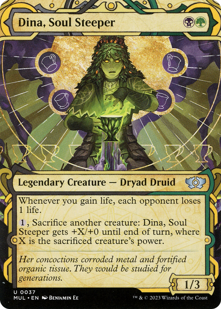 Dina, Soul Steeper (MUL-037) - Multiverse Legends: (Showcase) (Borderless) - Premium MTG Single from Wizards of the Coast - Just $0.25! Shop now at Game Crave Tournament Store