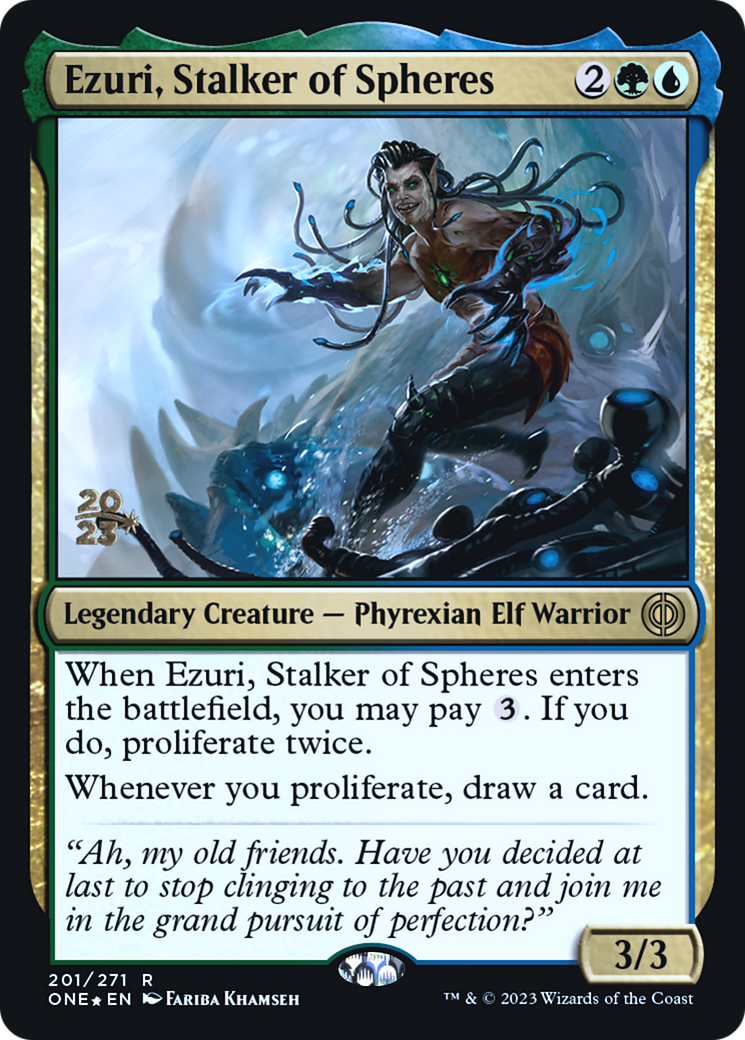 Ezuri, Stalker of Spheres (PONE-201S) - Phyrexia: All Will Be One Promos Foil - Premium MTG Single from Wizards of the Coast - Just $0.50! Shop now at Game Crave Tournament Store