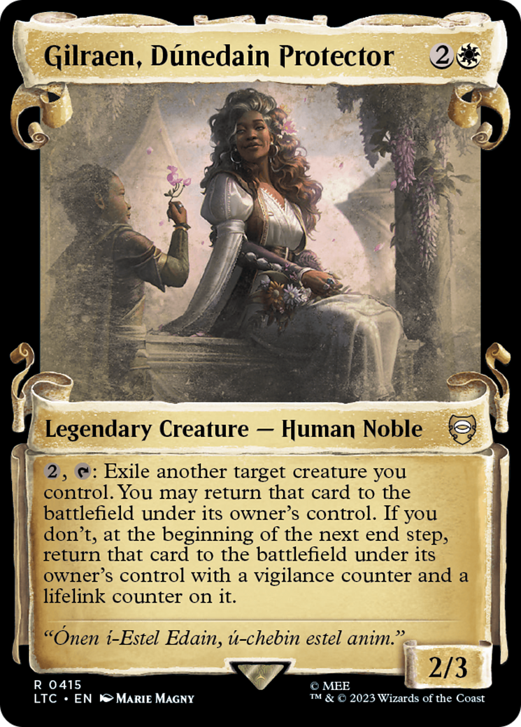Gilraen, Dúnedain Protector (LTC-415) - Tales of Middle-earth Commander: (Showcase) Foil - Premium MTG Single from Wizards of the Coast - Just $1.61! Shop now at Game Crave Tournament Store