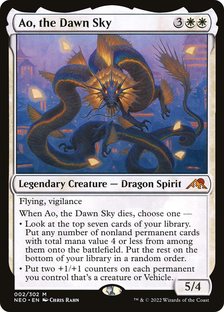 Ao, the Dawn Sky (NEO-002) - Kamigawa: Neon Dynasty - Premium MTG Single from Wizards of the Coast - Just $0.88! Shop now at Game Crave Tournament Store