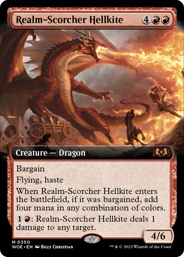 Realm-Scorcher Hellkite (WOE-350) - Wilds of Eldraine: (Extended Art) - Premium MTG Single from Wizards of the Coast - Just $0.39! Shop now at Game Crave Tournament Store