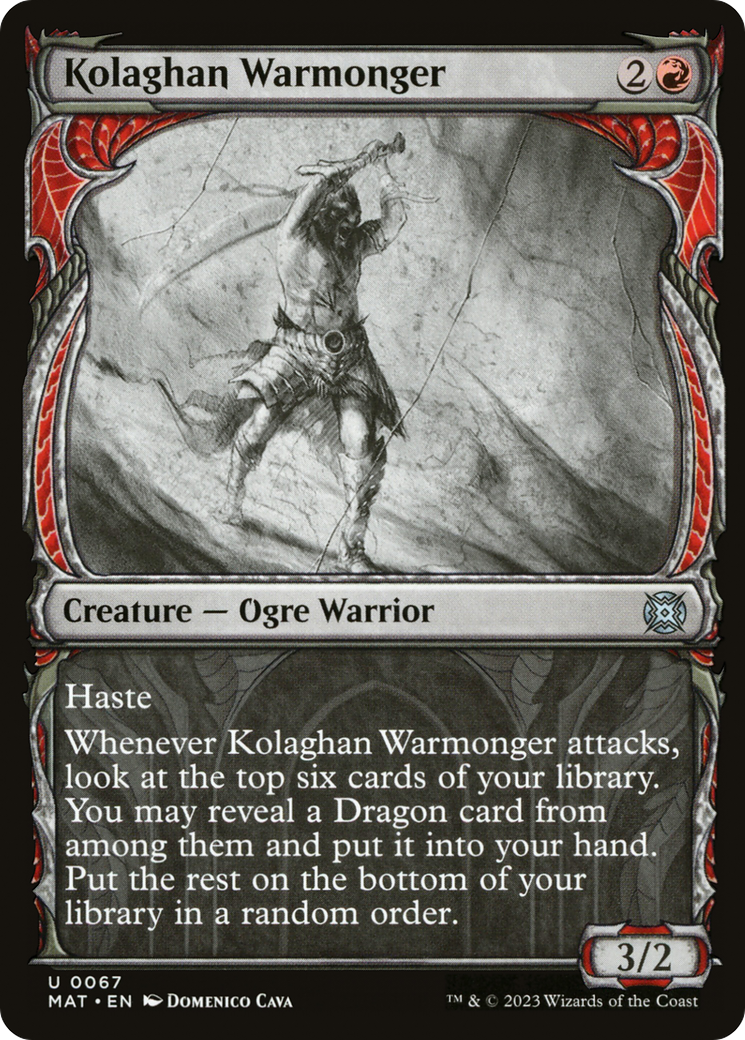 Kolaghan Warmonger (MAT-067) - March of the Machine: The Aftermath: (Showcase) - Premium MTG Single from Wizards of the Coast - Just $0.08! Shop now at Game Crave Tournament Store